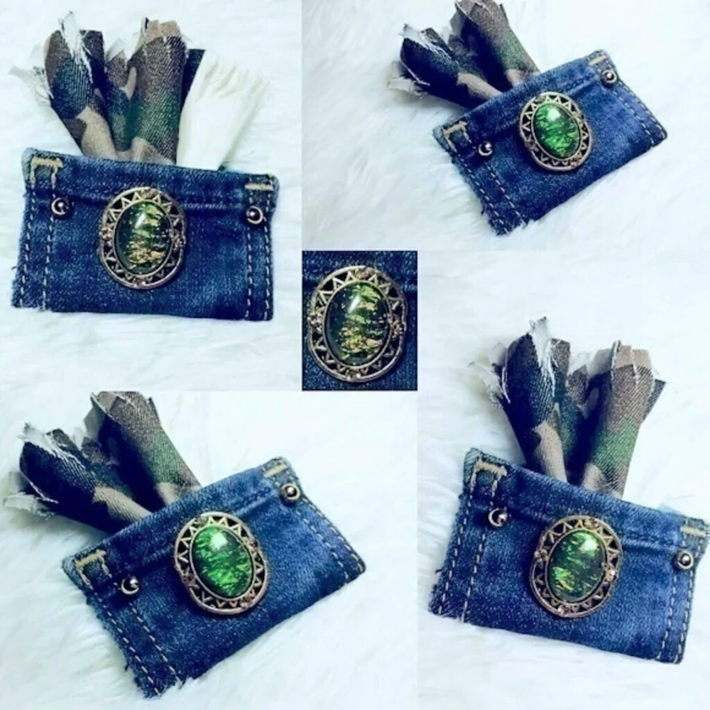Tasty Raw Edge Camo-Outta-Pocket Brooch Pin